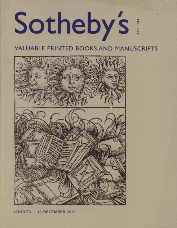 Sothebys December 2001 Valuable Printed Books and Manuscripts - Click Image to Close