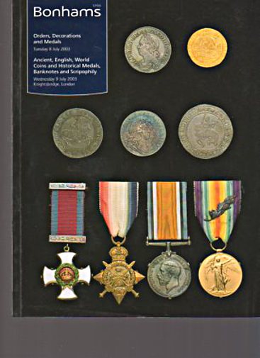 Bonhams 2003 Decorations, Medals, Ancient Coins, Banknotes