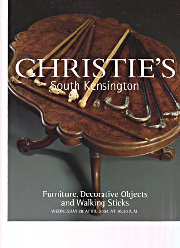 Christies 2004 Furniture, Decorative Objects & Walking Sticks