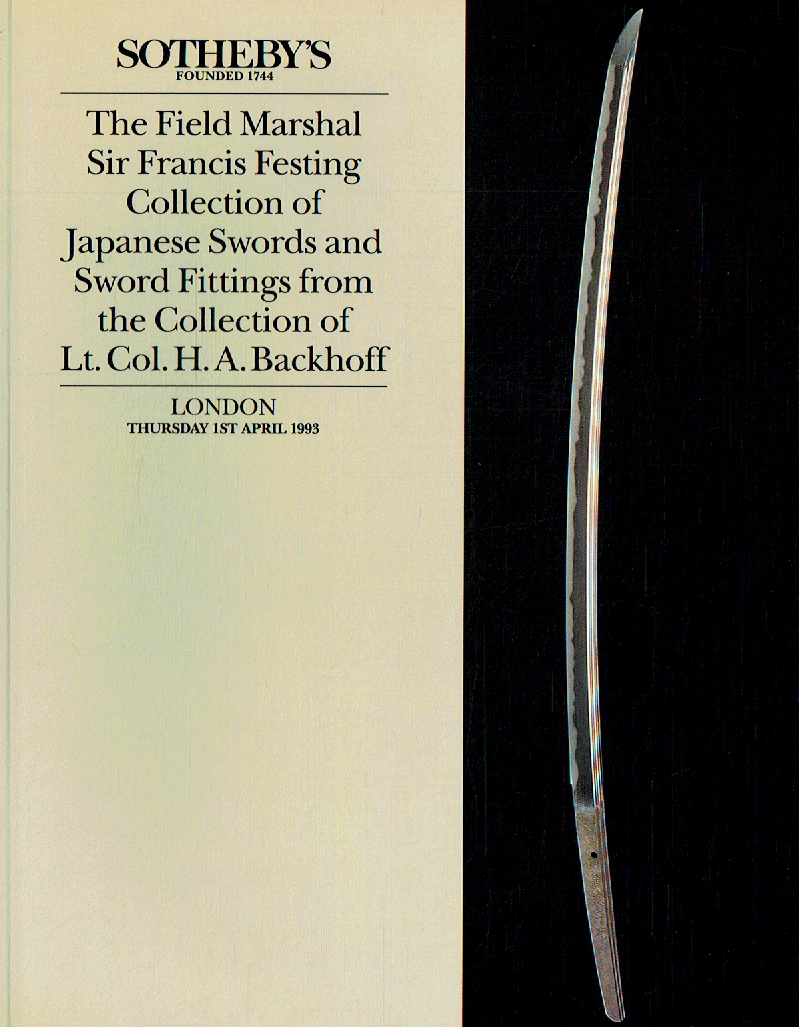 Sothebys April 1993 Japanese Swords & Fittings Coll.- of Backhoff (Digital Only)