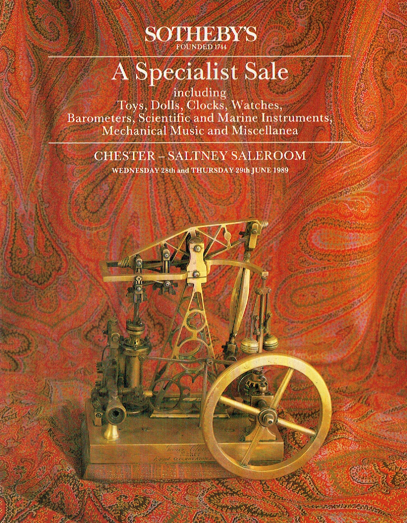 Sothebys June 1989 A Specialist Sale inc. Toys, Clocks, Barometers & Miscellanea