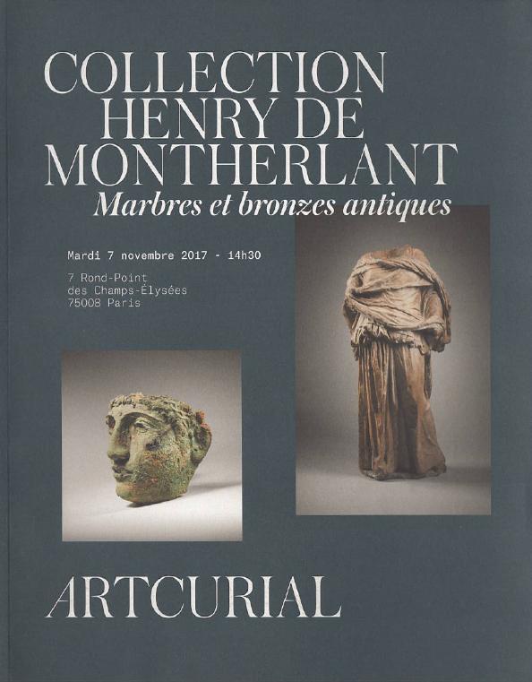 Artcurial November 2017 Marbles & Antique Bronzes Coll.- Henry of Montherlant