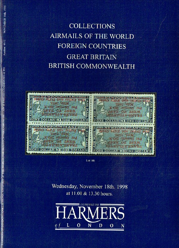 Harmers November 1998 Stamps - Foreign Countries, GB, Commonwealth, Airmails