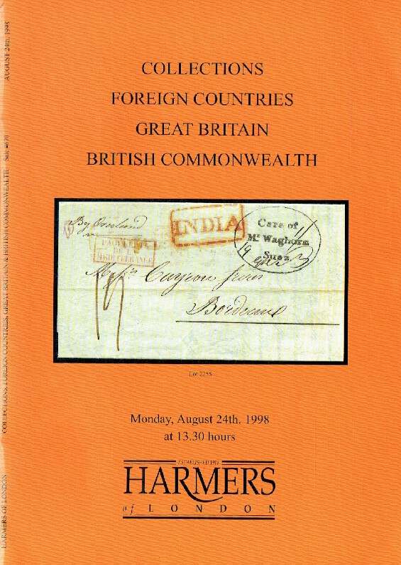 Harmers August 1998 Stamps - Foreign Countries, GB, British Commonwealth