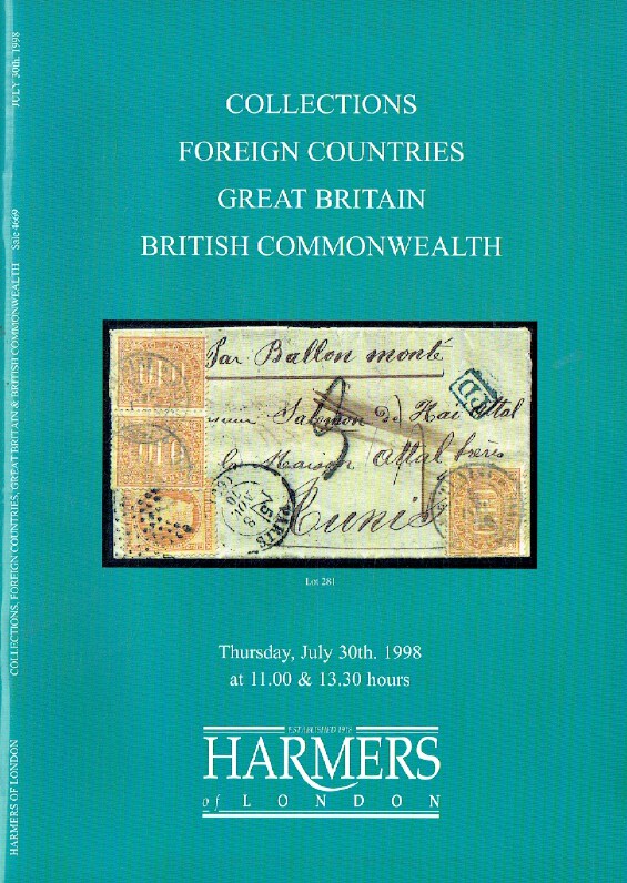 Harmers July 1998 Stamps - Foreign Countries, GB, British Commonwealth
