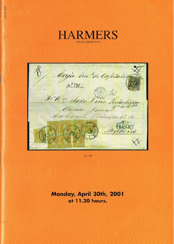 Harmers April 2001 Postage Stamps, Air Mails, Foreign Countries & British etc.