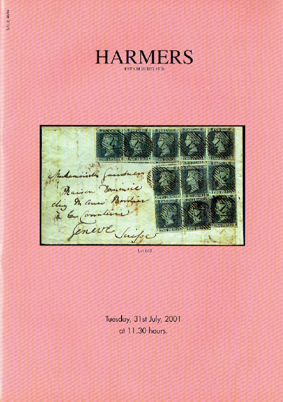 Harmers July 2001 Postage Stamps, Foreign Countries & British etc.