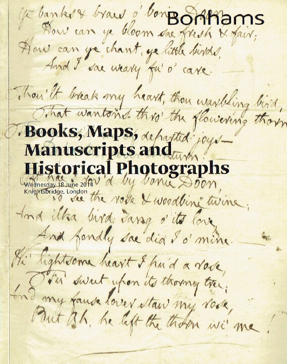Bonhams June 2014 Books, Maps, Manuscripts & Historical Photographs