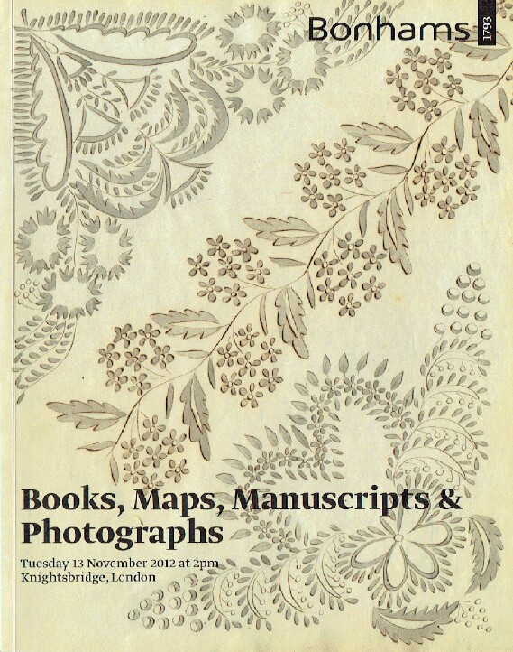 Bonhams June 2014 Books, Maps, Manuscripts & Photographs