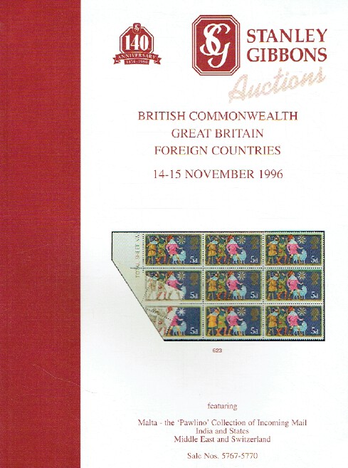 Stanley Gibbons November 1996 Stamps - Commonwealth, Britain & Foreign Countries