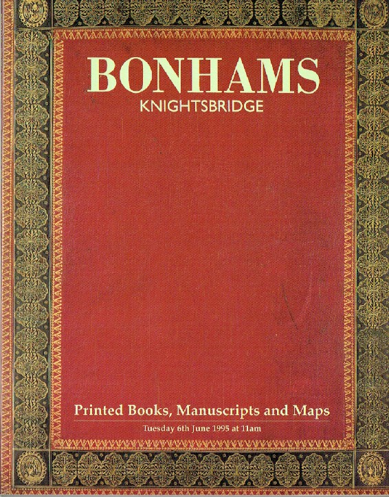 Bonhams June 1995 Printed Books, Manuscripts & Maps