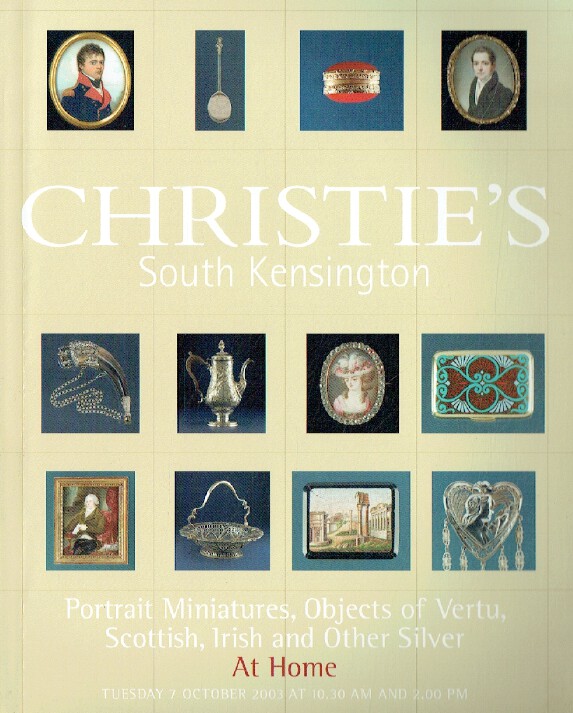 Christies October 2003 Portrait Miniatures, Objects of Vertu & Other Silver