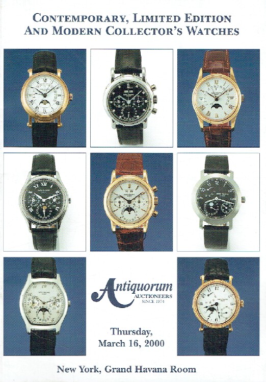 Antiquorum March 2000 Contemporary, Limited Edition & Modern Collector's Watches