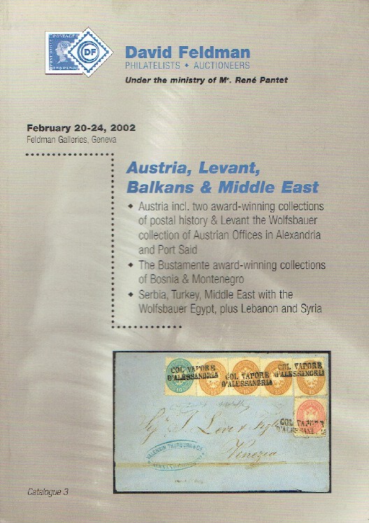 David Feldman February 2002 Stamps - Austria, Levant, Balkans & Middle East