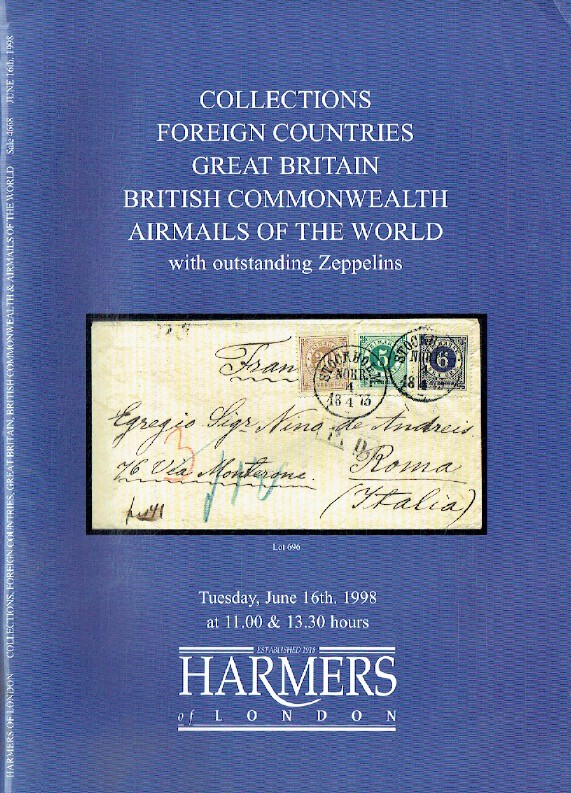 Harmers June 1998 Stamps - Foreign Countries, GB, Airmails, Zeppelins