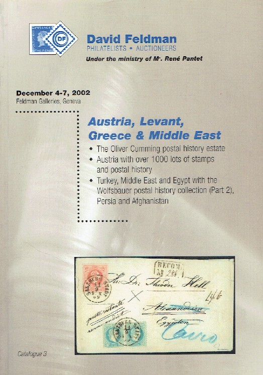 David Feldman December 2002 Stamps - Austria, Levant, Greece & Middle East