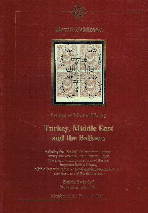 David Feldman November 1996 Stamps & Postal History - Turkey & The Balkans