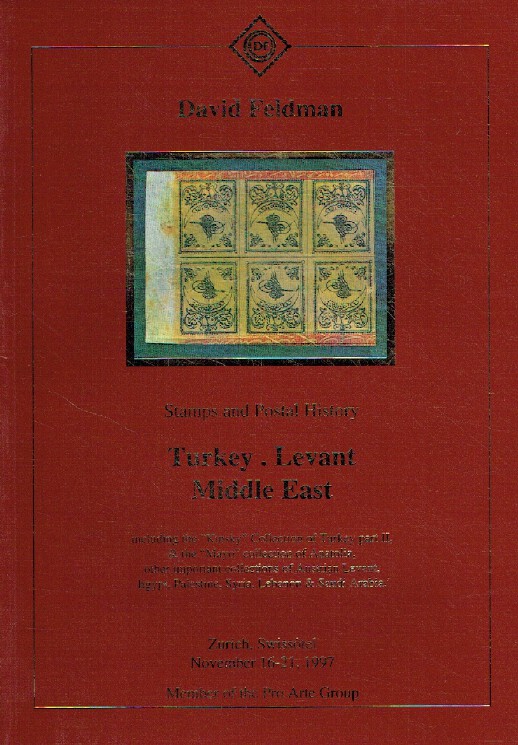 David Feldman November 1997 Stamps & Postal History - Turkey & Middle East
