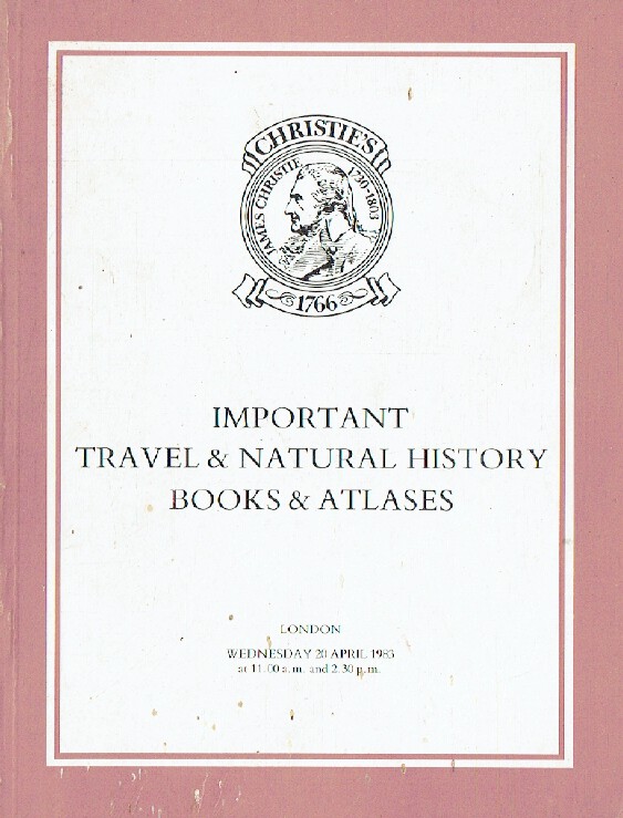 Christies April 1983 Important Travel & Natural History Books and Atlases