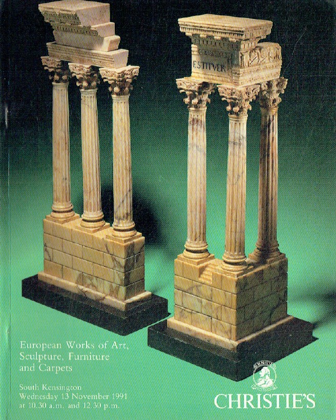 Christies November 1991 European Works of Art, Sculpture, Furniture & Carpets