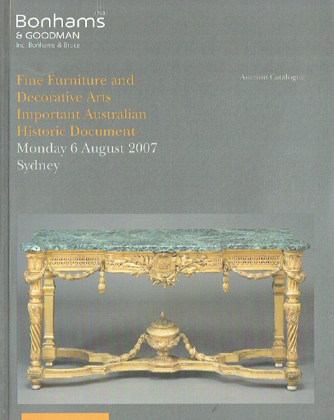 Bonhams & Goodman August 2007 Furniture & Decorative Arts Important Australian H