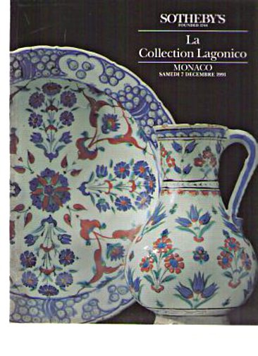 Sothebys 1991 Lagonico Collection Iznik Pottery