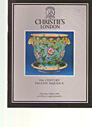 Christies 1985 19th Century English Majolica