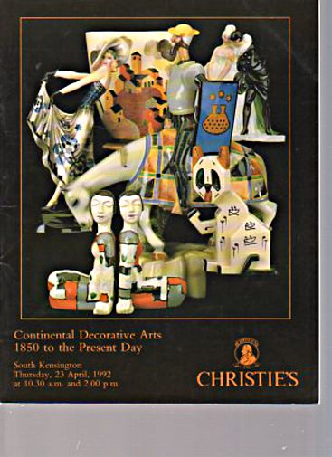 Christies 1992 Continental Decorative Arts 1850 to Present Day
