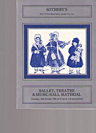 Sothebys 1981 Ballet & Theatre Material & Music-Hall