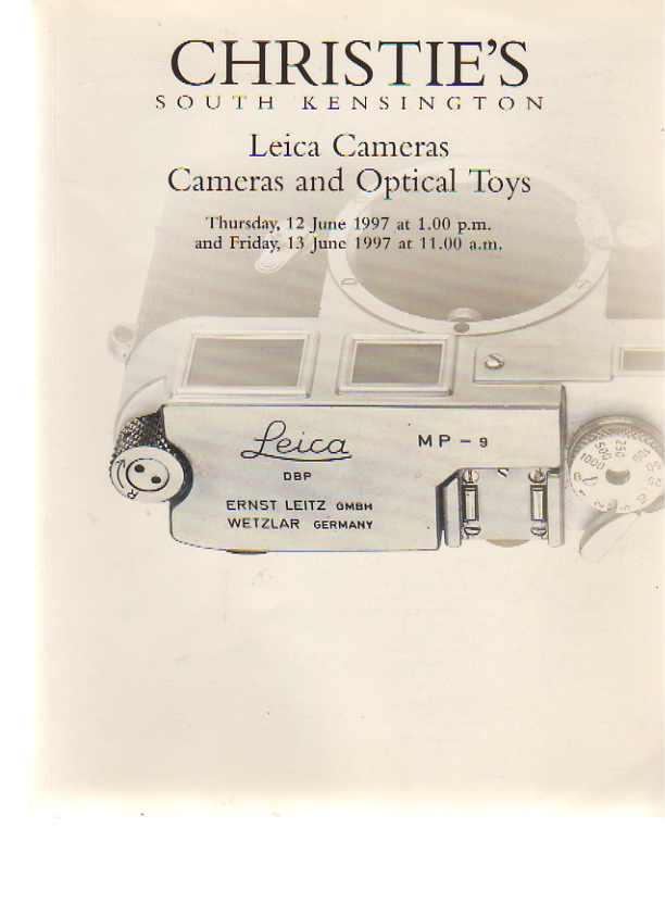 Christies 1997 Leica Cameras, Cameras and Optical Toys