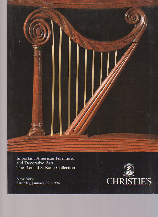 Christies 1994 Imortant American Furniture, Kane Collection