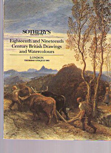 Sothebys July 1993 18th & 19th C British Drawings, Watercolours (Digital Only)