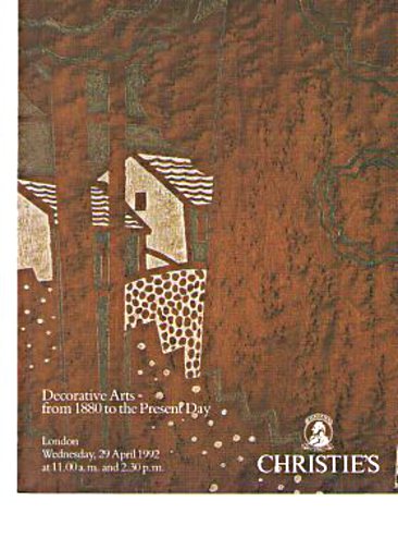 Christies 1992 Decorative Arts from 1880 to the Present Day