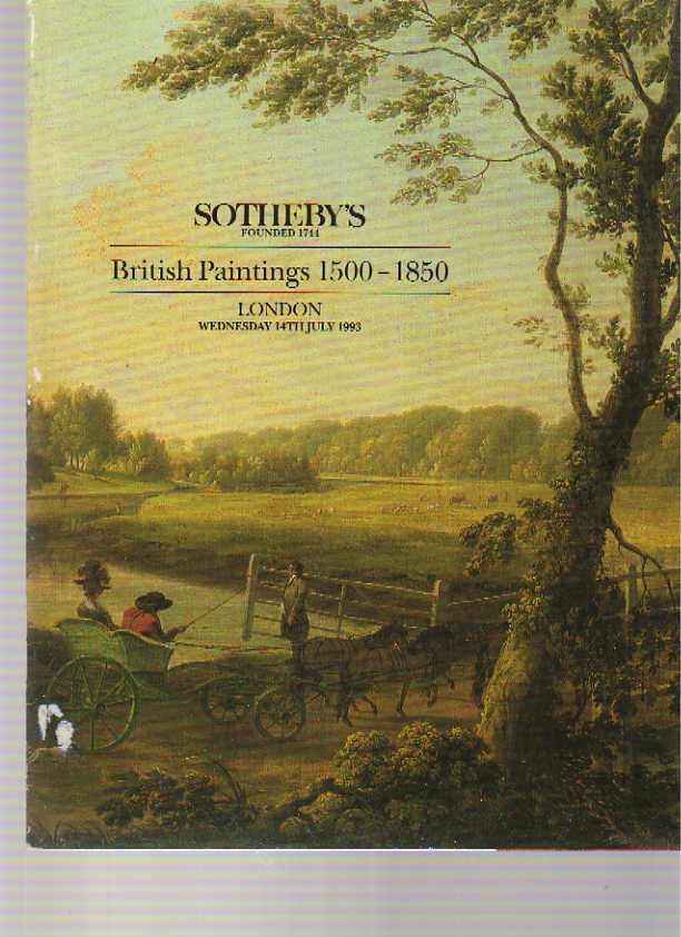 Sothebys July 1993 British Paintings 1500 - 1850 (Digital Only)