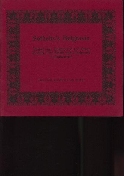 Sothebys 1980 Railwayana, Engineered & other Models etc