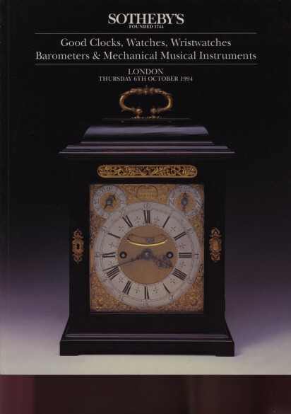 Sothebys 1994 Good Clocks, Watches, Mechanical Music