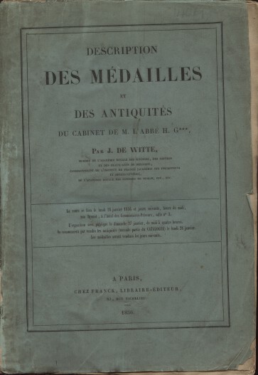 Witte 1856 Medals & Antiquities from the Abbe H G... collection