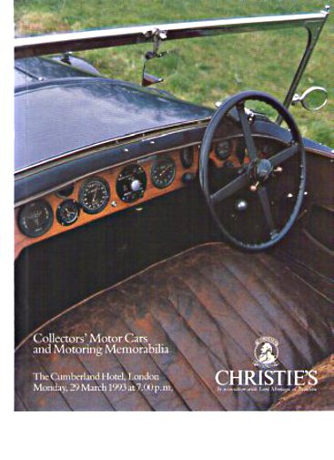 Christies 1993 Collectors Motor Cars & Motoring Memorabilia