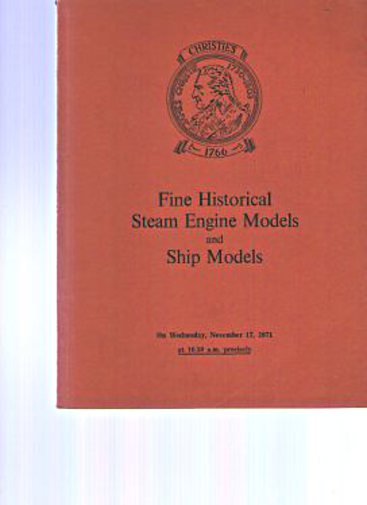 Christies 1971 Historical Steam Engine Models and Ship Models