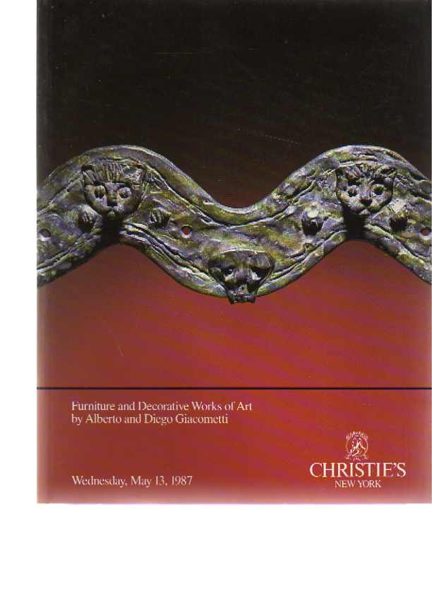 Christies 1987 Furniture & Art by Alberto & Diego Giacometti