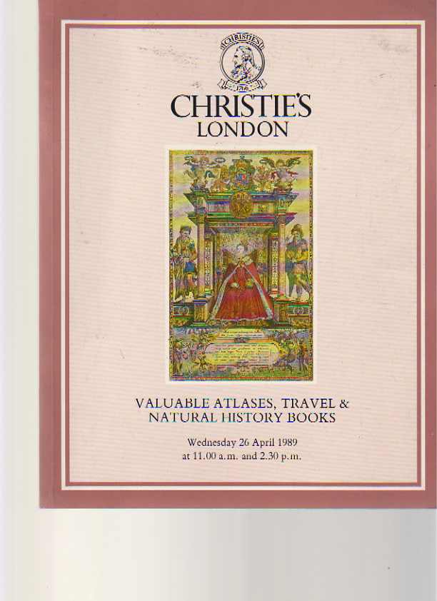 Christies 1989 Valuable Atlases, Travel & Natural History Books