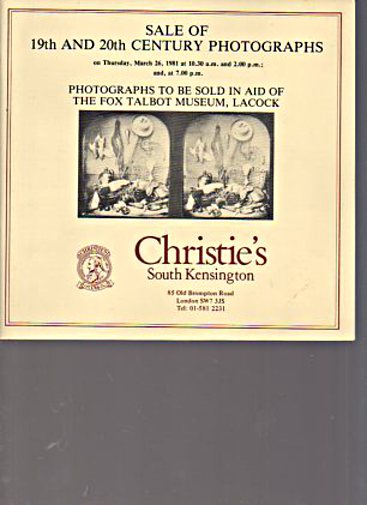 Christies March 1981 19th & 20th Century Photographs