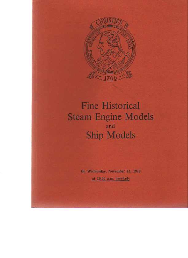 Christies 1973 Historic Steam Engines Models & Ship Models