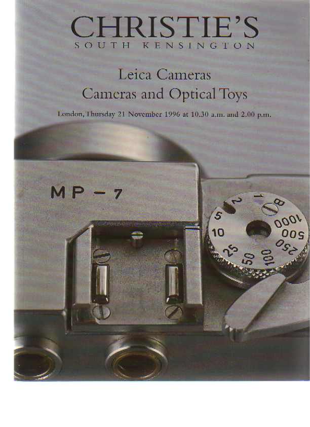 Christies 1996 Leica Cameras, Cameras & Optical Toys