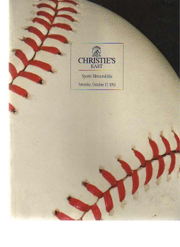 Christies October 1992 Sports Memorabilia (Digital Only)