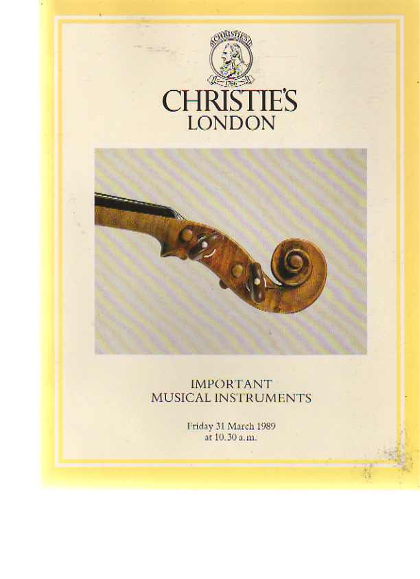 Christies 1989 Important Musical Instruments