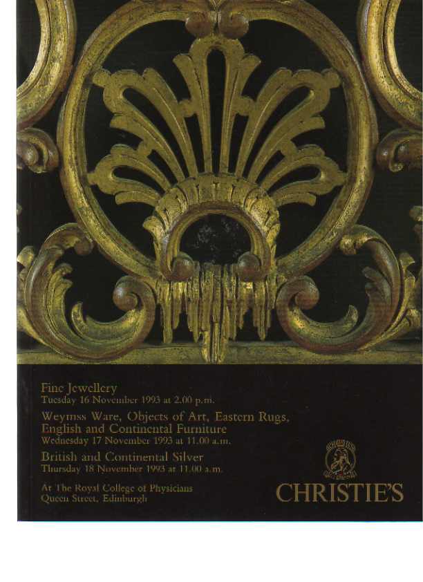 Christies 1993 Wemyss Ware, Silver, Furniture