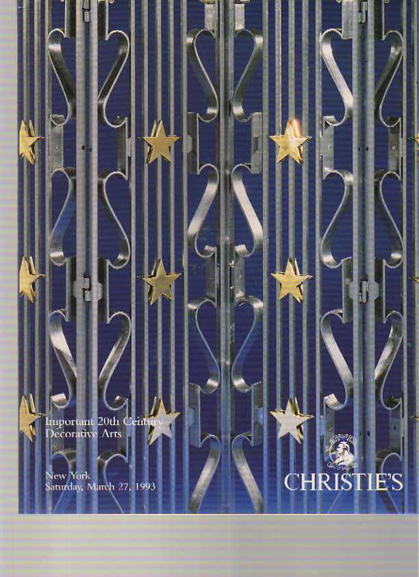 Christies 1993 Important 20th C Decorative Arts
