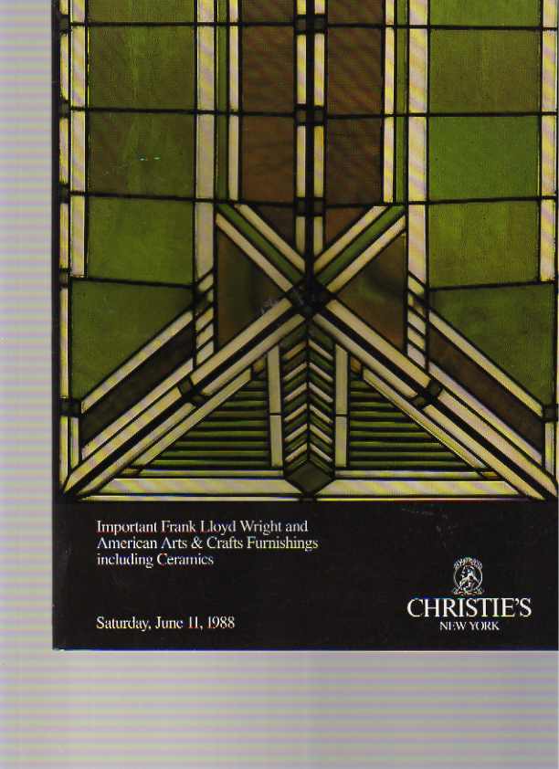 Christies 1988 Frank Lloyd Wright & US Arts & Crafts