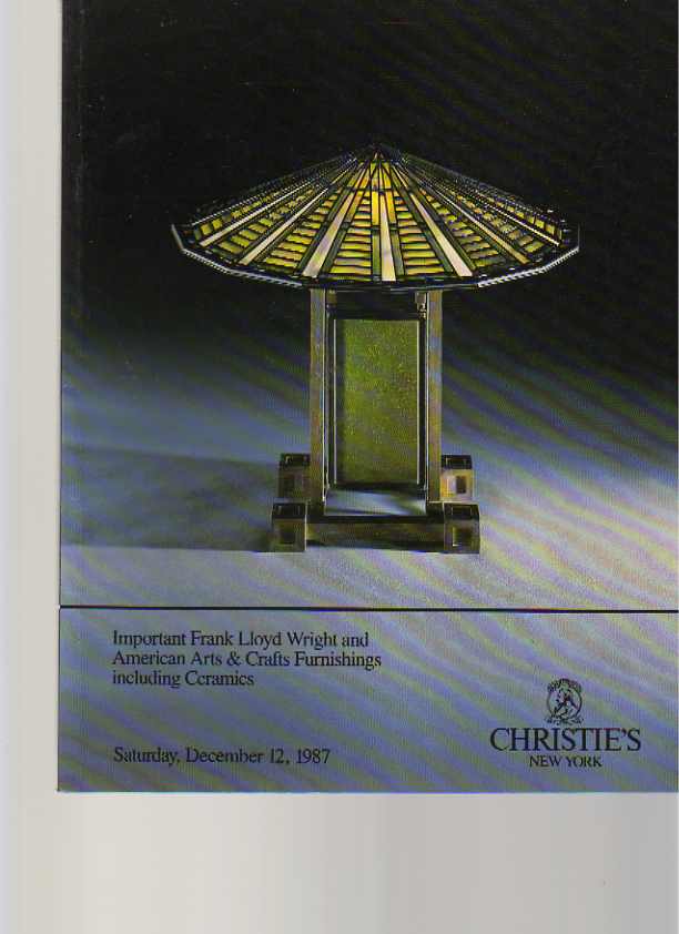 Christies 1987 Frank Lloyd Wright & US Arts & Crafts